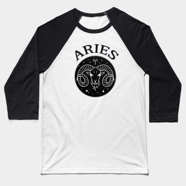 Aries Star Sign Zodiac Horoscope Cheeky Witch® Baseball T-Shirt by Cheeky Witch